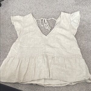 Abercrombie Women's Cream Linen Top